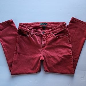 Lauren Jeans Co. Modern straight crop red size 10